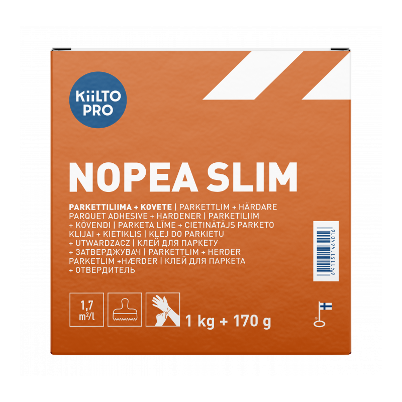 Kiilto Nopea Slim Kiire parketiliim + kõvendi, PU parketiliim 1kg+170g