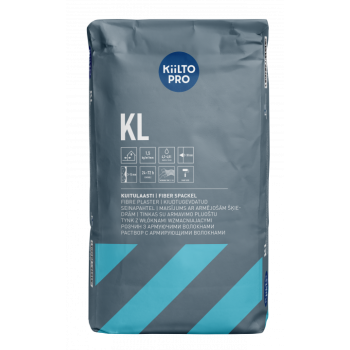 Kiilto KL kiududega tsem.baasil tasanduskrohv, Kiudtugevdatud seinapahtel 3–10 (15) mm 20kg